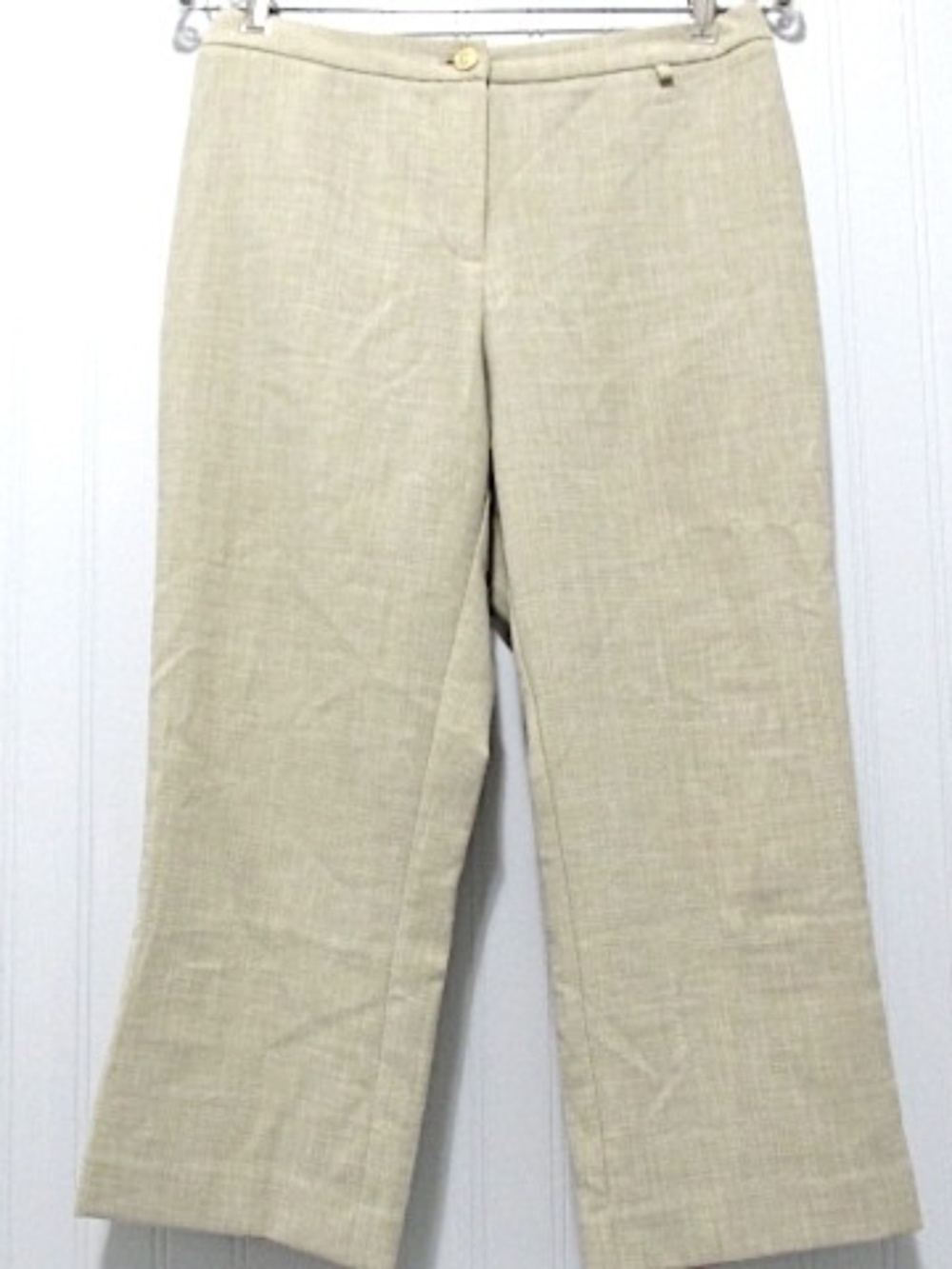 St John Tan Oatmeal Capri Pants, Size 2